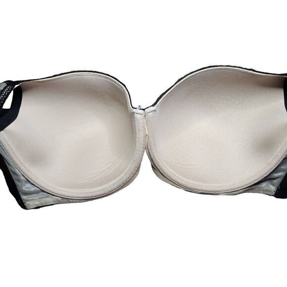 Cacique Women Intimates, Full Coverage Black & Taupe Padded Lace Bra, 42DD/42E - Picture 8 of 9
